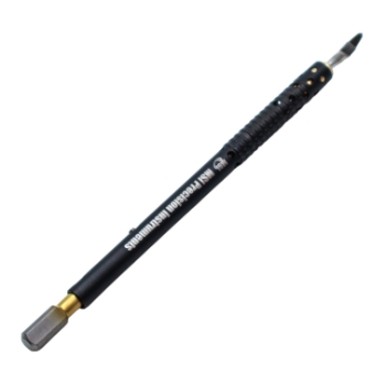 MICS Trapazoid 1.8mm - 2.75mm Tapered Spear Black (CVD) Diamond Knife, Angled Dop BlackGold Titanium J-Slot Bayyonet Handle Design, Blade has Laser Lines at 1.8mm, 2.2mm, 2.4mm, 2.75mm, is 0.17mm Thick 